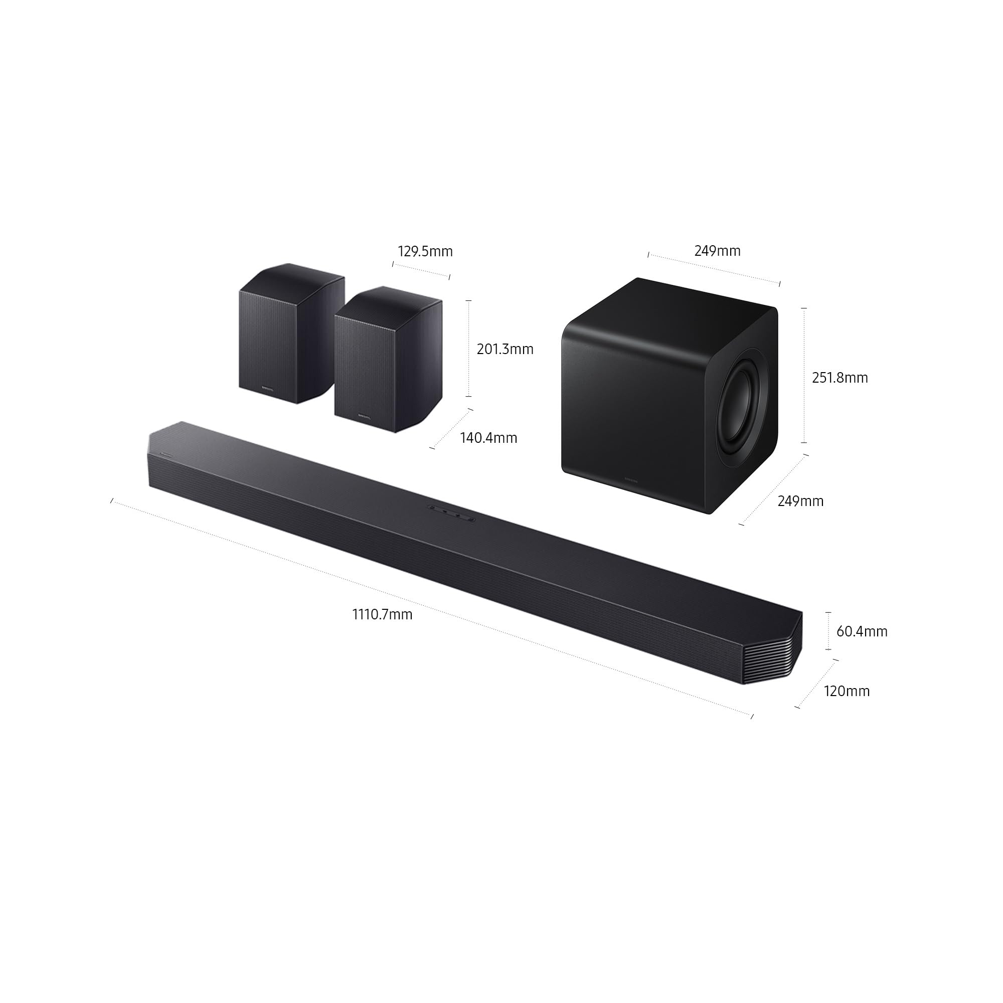 Samsung Q-serie Soundbar HW-Q930H/XC 9.1.4 Canali, Full Surround Subwoofer, Rear Speaker, Wireless Dolby Atmos, Q-Symphony, SpaceFit Sound Pro, Connessione TV Wireless, 2026