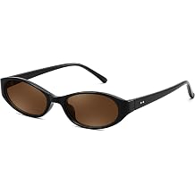 FEISEDY Retro Oval Womens Sunglasses, Trendy Cat Eye Skinny Chic Narrow Y2K 90s Small Sunnies B9177