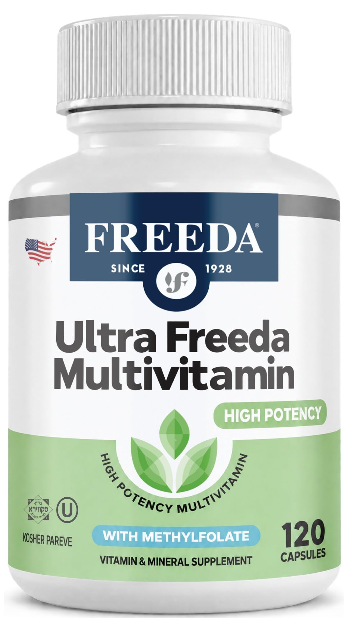FREEDA Maximum Strength Multivitamin - High Potency Supplement - 120 Caps