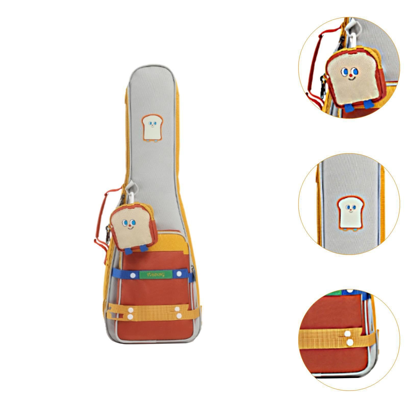 Ukulele Tasche Ukulele Doppelter Schulter Rucksack Süßer Bunte Kleine Gitarrenspeicher Hülle Ukulele Fall Ukulele Gigtasche für Reisen, 23 and 24 Inch
