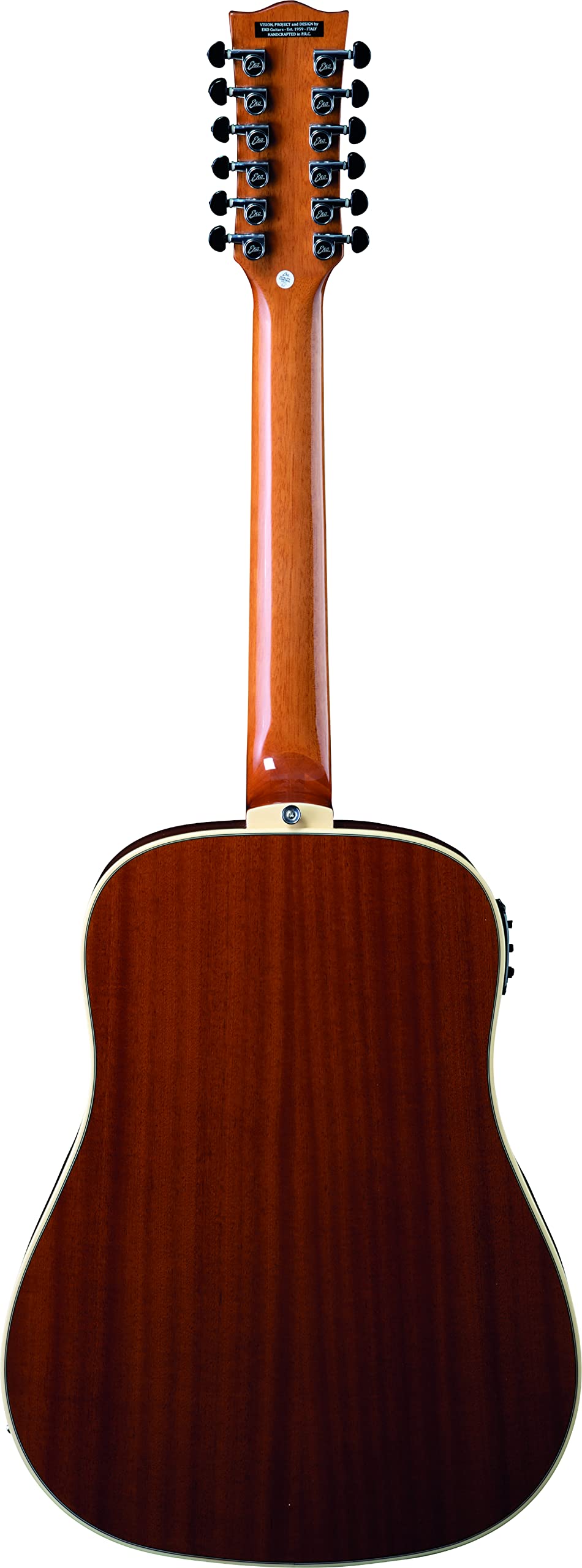 EKO GUITARS – NXT D100E XII NATURAL, Guitare Acoustique 12 Cordes, Table en Épicéa, Éclisses, Fond et Manche en Acajou, Touche en Roupanà Sud-Américain, Couleur Natural