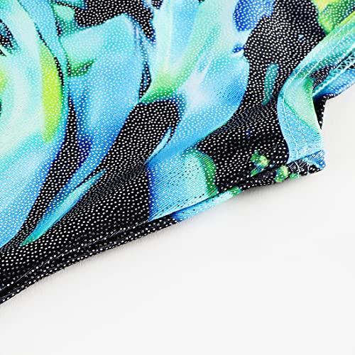 Image of HOZIY Gymnastics Leotards for Girls with Shorts Toddlers Biketards Rainbow Unicorn Dinosaur Mermaid Leopard Flower Galaxy