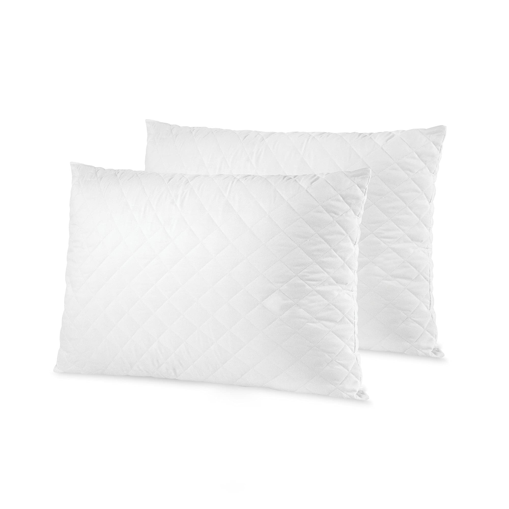 SensorPEDICMemoryLOFT Deluxe Quilted Bed Pillow with Gel-Infused Memory Foam Core, Standard, White