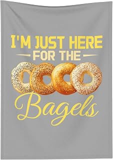 I'm Just Here for The Bagels Flannel Throw Blanket 30x40 Inch Cozy Soft Blanket for Sofa Bed Travel Camp9