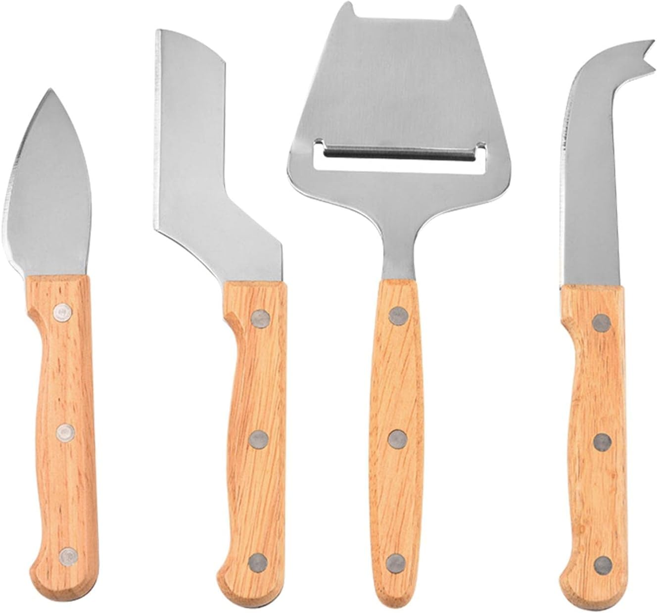 Cheese Slicer Cutter with 4 Cutters Butter Tools Cutting Board Wooden Handle Cheese Spatula Serving Platter Serving Tray Cheese Board Set