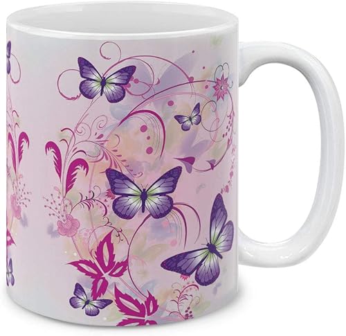 Miniatura 9 de MUGBREW Taza de té de cerámica de mariposa Morpho azul vintage vintage, 11 onzas Mariposa Morpho Azul Vintage Vintage,Personalizar texto