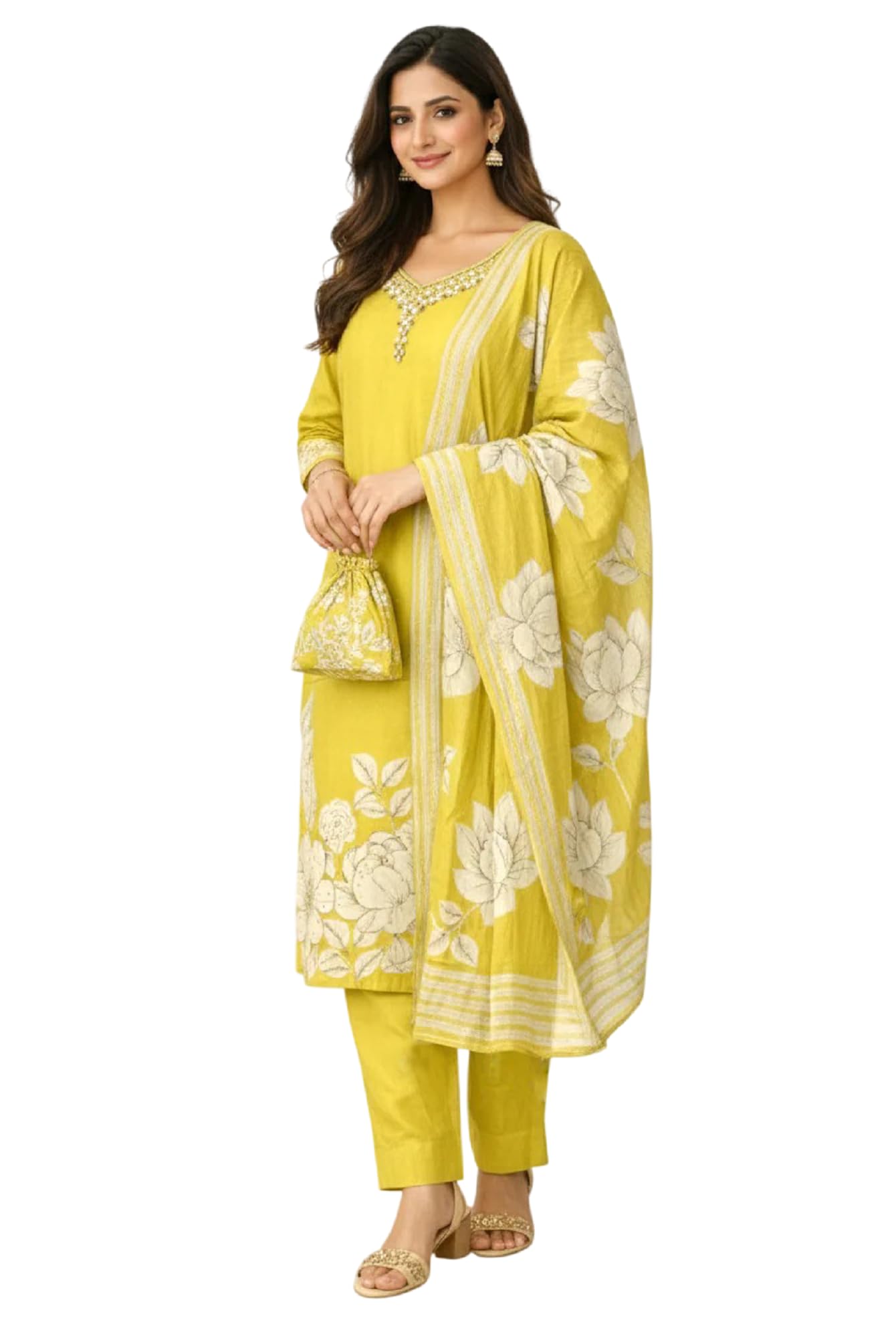 FABNEX Kurta Set for Women | Stylish Cotton Printed Kurti Pant Set | Indo-Western Casual & Festive Kurta Set for Women (K-229-30)