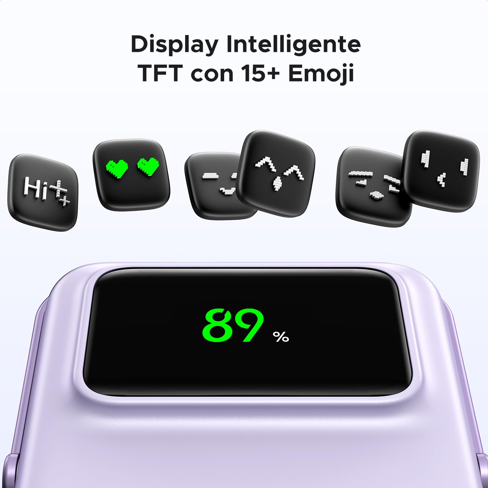 UGREEN Uno Power Bank Magnetico 5000mAh, Caricatore Portatile Wireless PD 20W con Display e Supporto, Compatibile con iPhone 16/15/14/13/12 Mini Plus Pro Max (Viola)