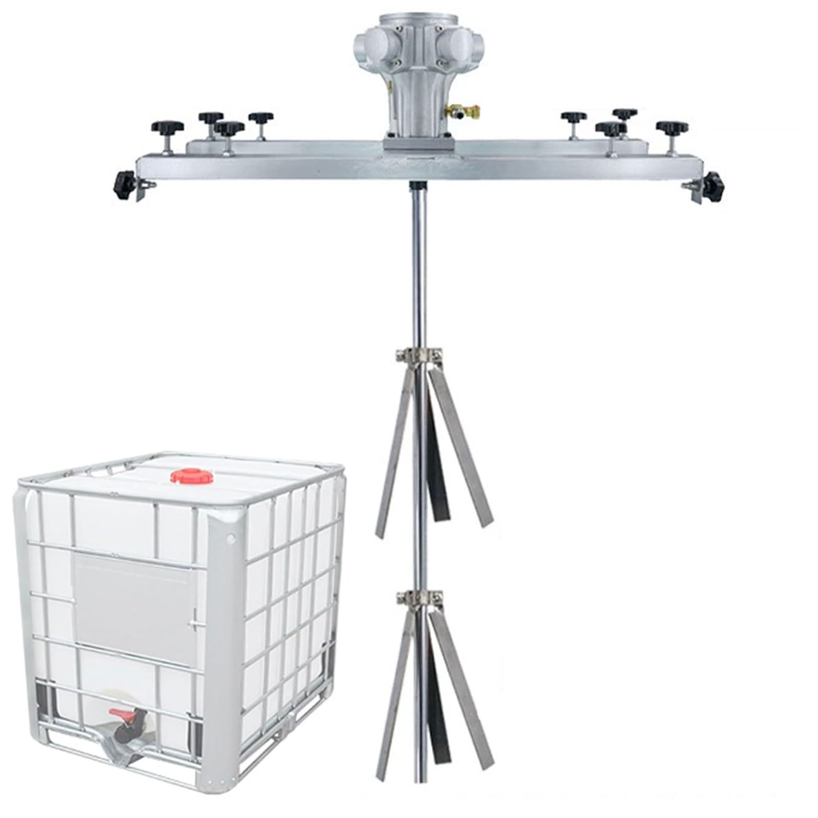 Mezclador de pintura neumático para tanque IBC, agitador de aire de 1 tonelada de 1 HP con impulsor de tres cuchillas de acero inoxidable, hélice plegable, 0-1800 RPM, para disolvente de tinta