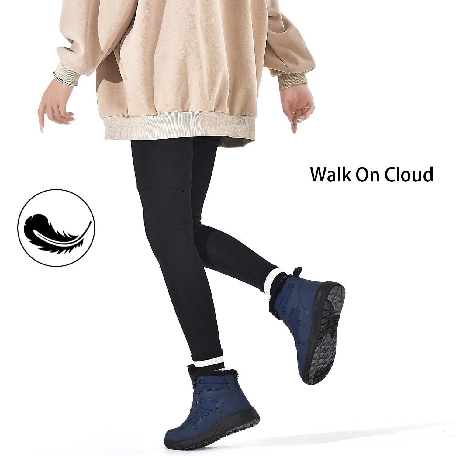 ChayChax Botas Invierno Mujer Botines de Nieve Forro Cálido Cómoda Botines con Cordones Impermeables Aire Libre