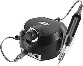 Henniu Broca de unhas elétrica profissional 30000 rpm lixa de unha elétrica moedor de unhas polidor kit manicure pedicure broca para unhas de gel acrílico plugue da ue preto