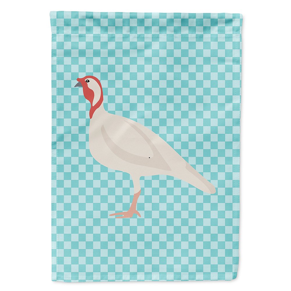 Turquie Poule Blanc Drapeau de Maison en Toile Haut de Gamme Motif Carreaux Bleu BB8163CHF