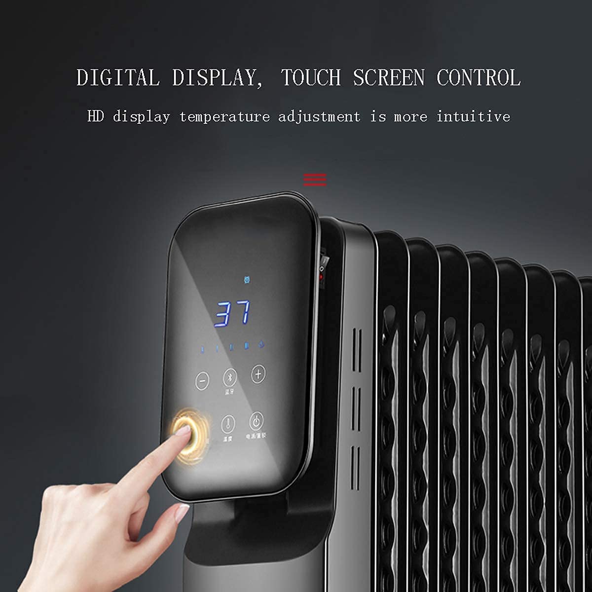 Radiatore a olio digitale 13 alette 2,5 KW Radiatore a olio digitale con telecomando e display per asciugatura Scaldabagno elettrico portatile a riscaldamento rapido -Timer 12 ore Protezione