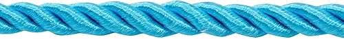 Miniatura 4 de Cuerda de algodón trenzado azul para manualidades de macramé, 0.2 pulgadas de diámetro (18 yardas, 2 unidades)