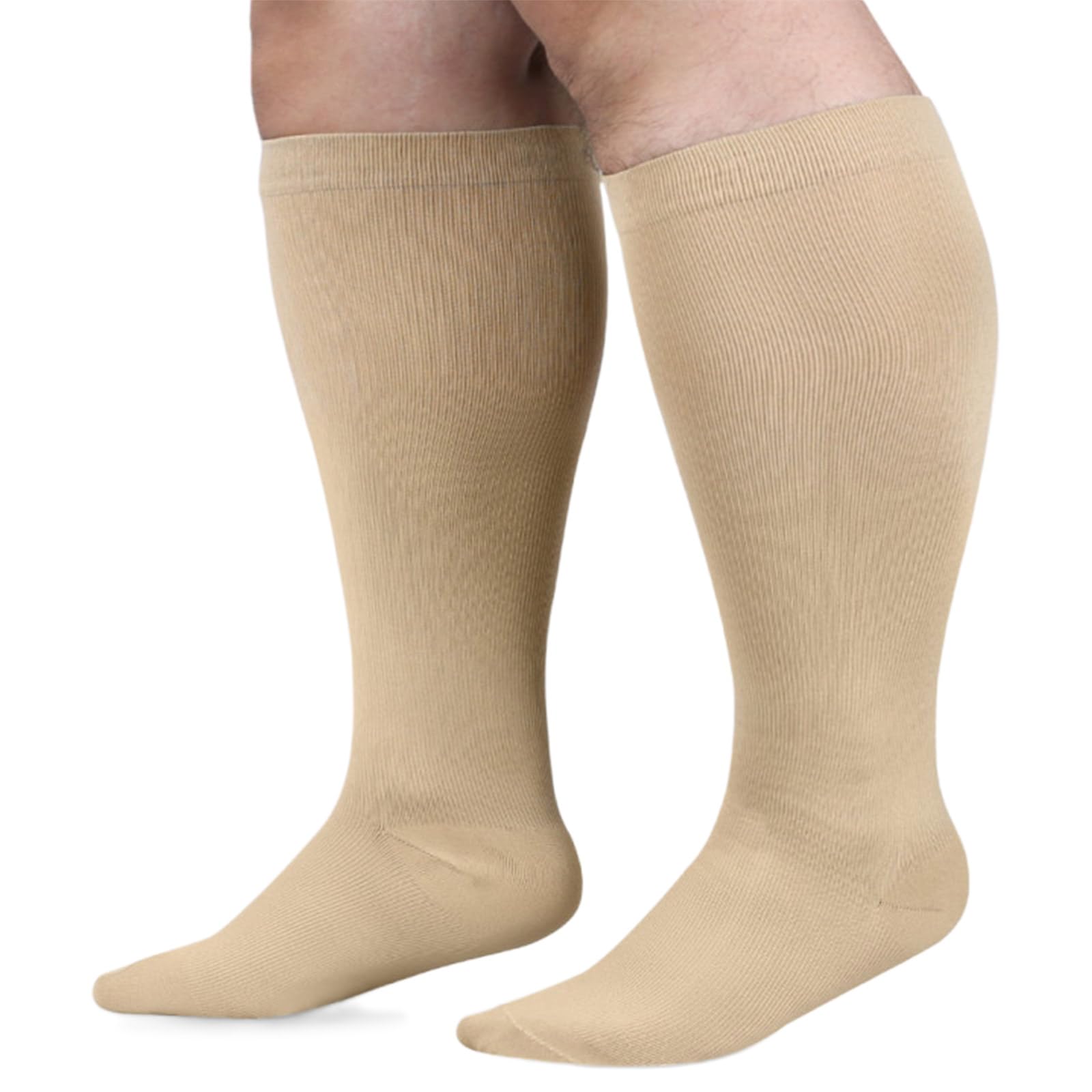 Large Size Compression Stockings For Men And Women Cycling Pregnancy Swelling Stretchy Calf Knee High Socks
