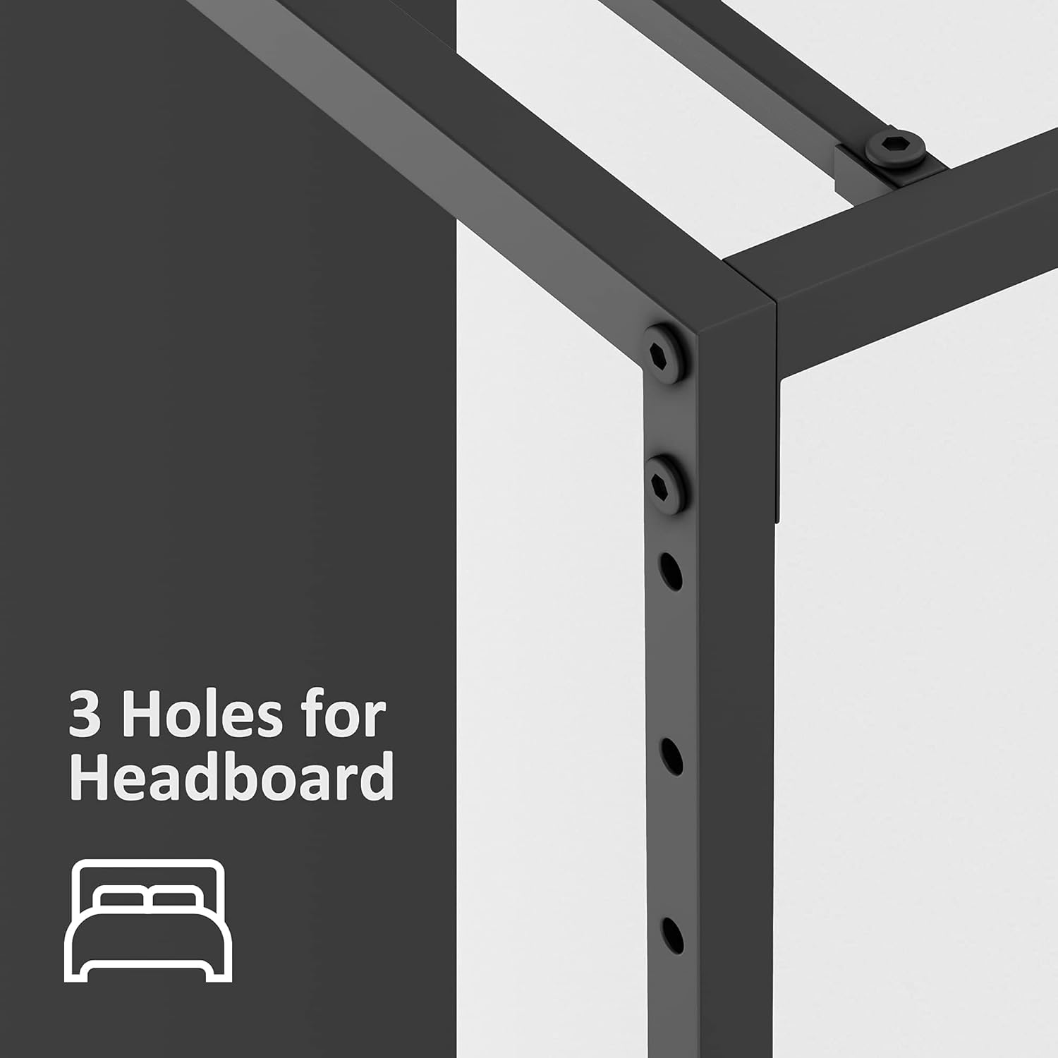 Headboard attachment holes on Coucheta Full Bed Frame