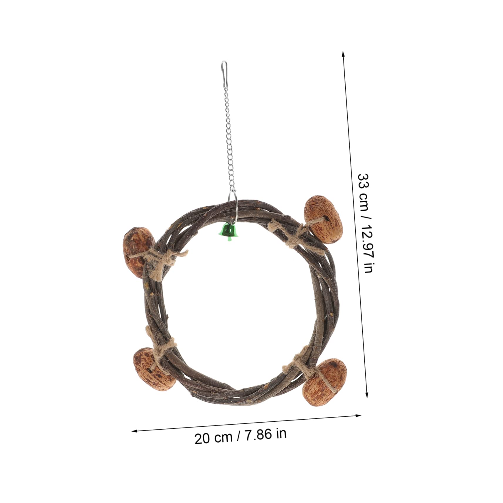 minkissy 3 Pezzi Altalena Per Pappagalli in Rattan Trespolo Giocattolo Per Parrocchetti Giocattolo Da Appendere Supporto Per Arrampicata