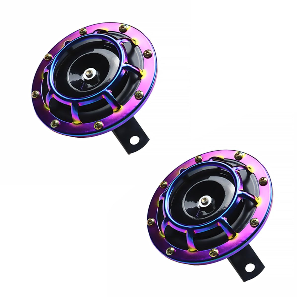 Bocina de Aire Blast Tone Muy Potente para Motocicleta y Coche, Diseño de Hierro Púrpura, Adecuado para Modificación de Autos, Paquete de 1 Par