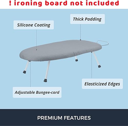 Miniatura 3 de SAVUK Funda y Almohadilla para Tabla de Planchar Inteligente de Sobremesa de 12 X 30 pulgadas con Tamaño Estándar, Se Adapta a Tabla Pequeña, Mini