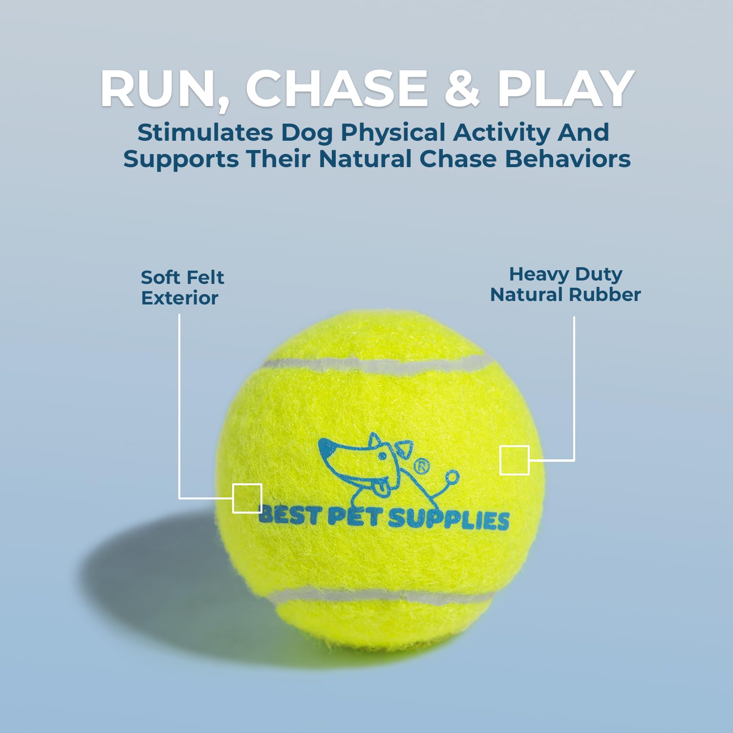Best Pet Supplies Squeaky Tennis Toys for Dogs 4-Pack - Image 3