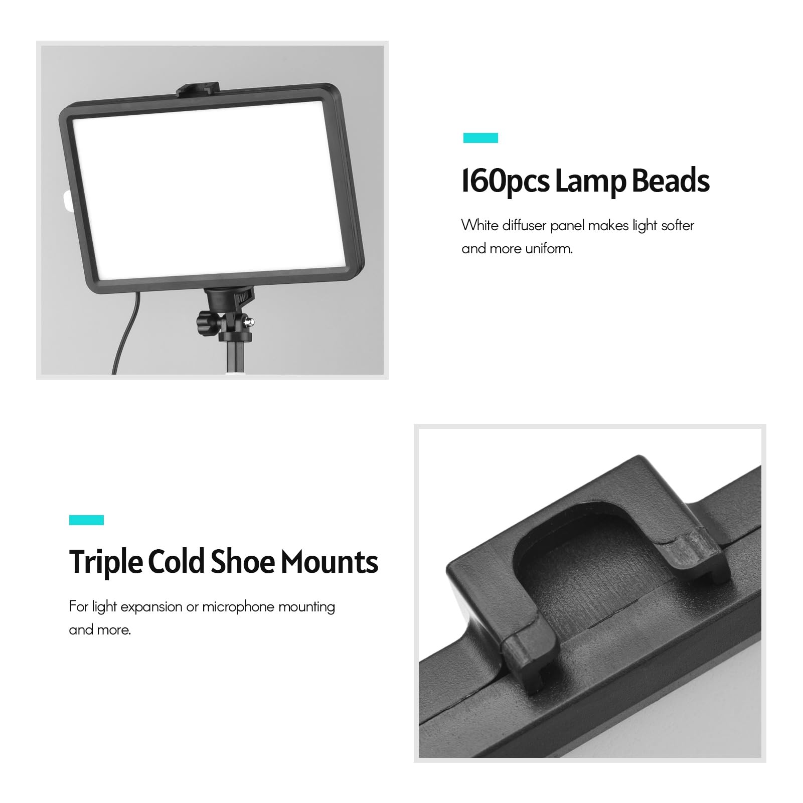 luce video led,HUIOP Kit luce video LED USB Illuminazione per videoconferenza con 2 * Luce di riempimento LED 3200K-5600K dimmerabile + 2 * Treppiede estensibile + 16 * Filtri colorati per streaming l