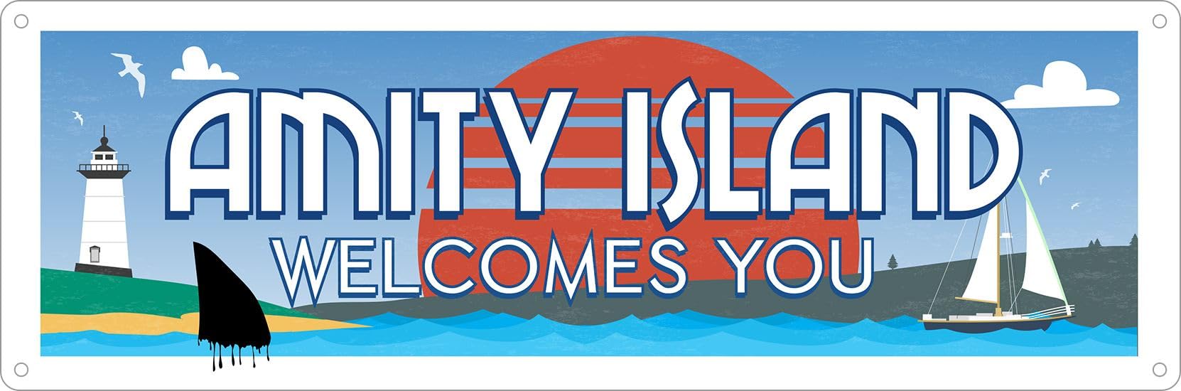 Amity Island Welcomes You Slim Tin Sign