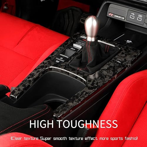 Miniatura 2 de JSWAN Cubierta del panel de palanca de cambios de la consola central de fibra de carbono real, marco del panel de control central para 11 generación