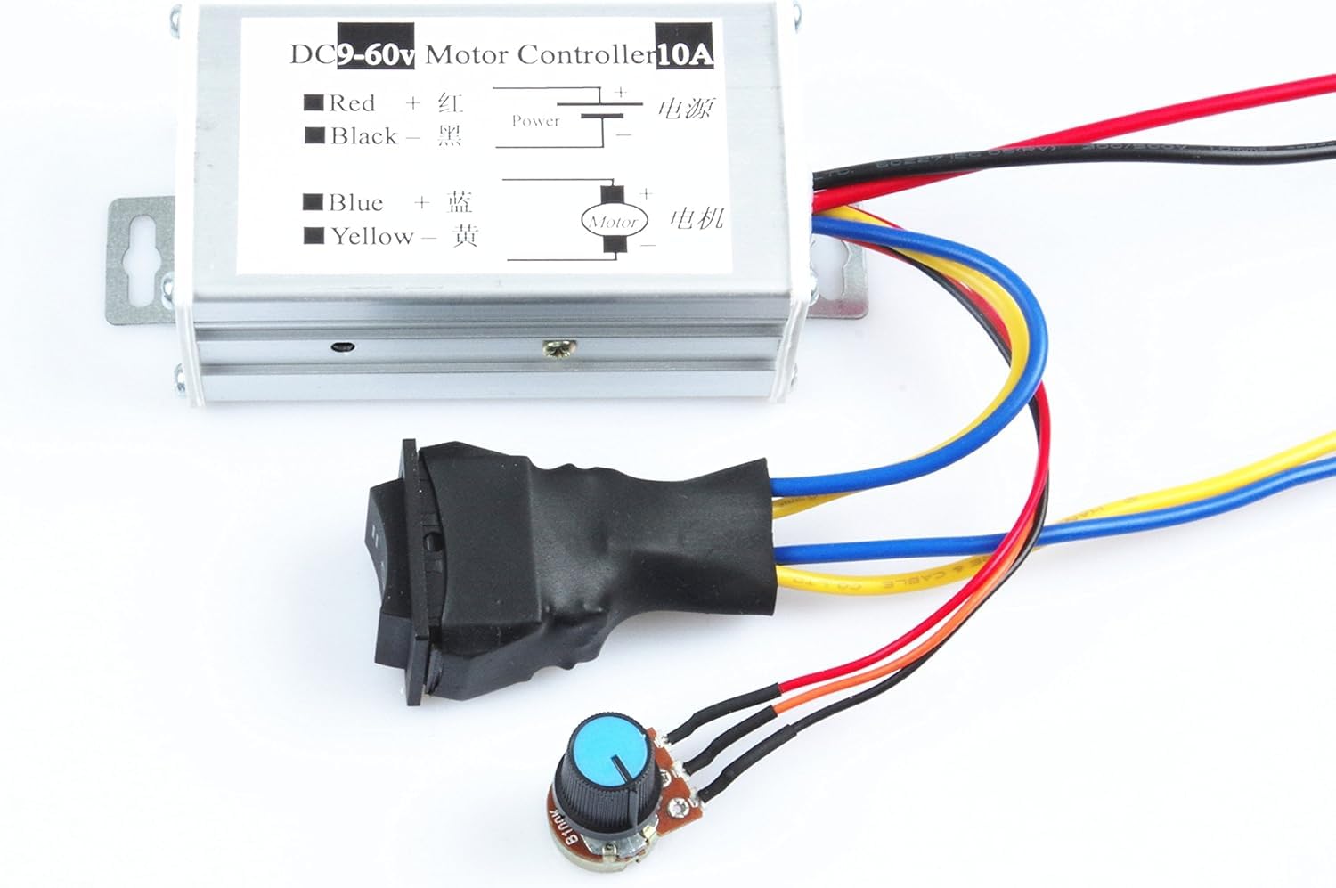 Contrôleur de moteur DC pour ajuster et inverser la vitesse 600W PWM