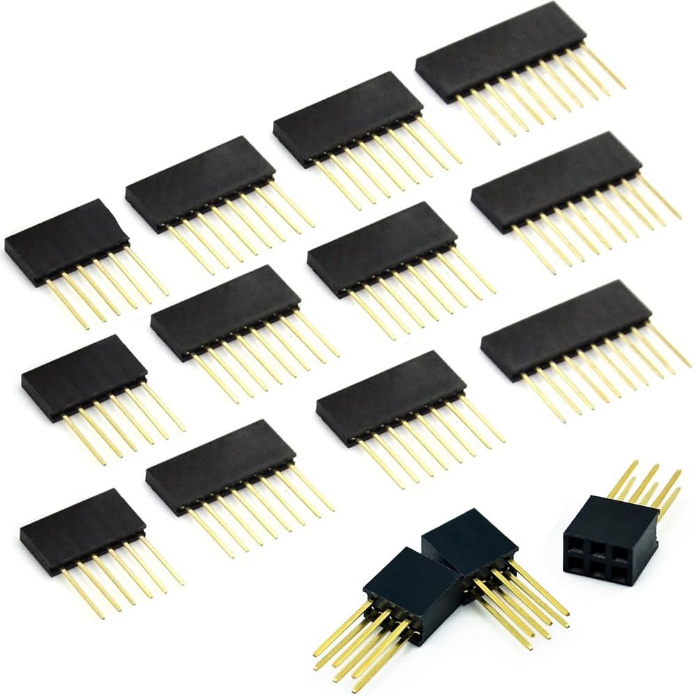 Treedix 4 Set di Perni Stacking Headers Kit Teste Femminili Staccabili Compatibile con Arduino UNO R3 (15 pz in totale)