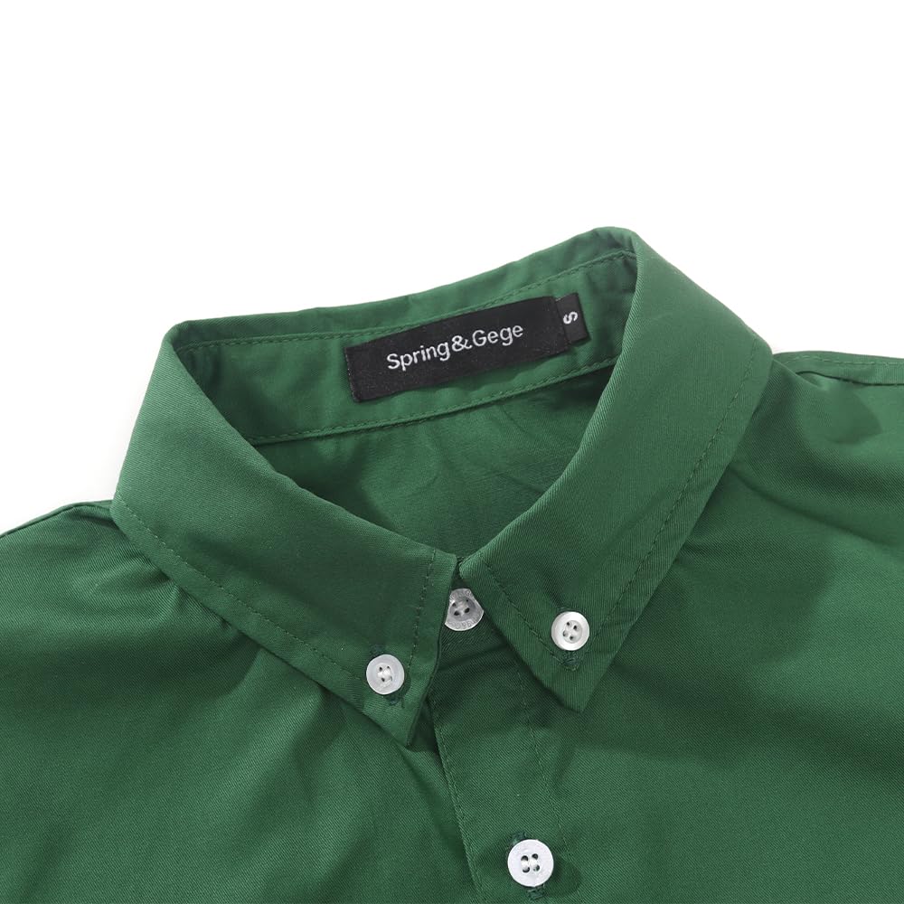 Spring&Gege Chemise boutonnée à manches longues en sergé tissé pour garçon