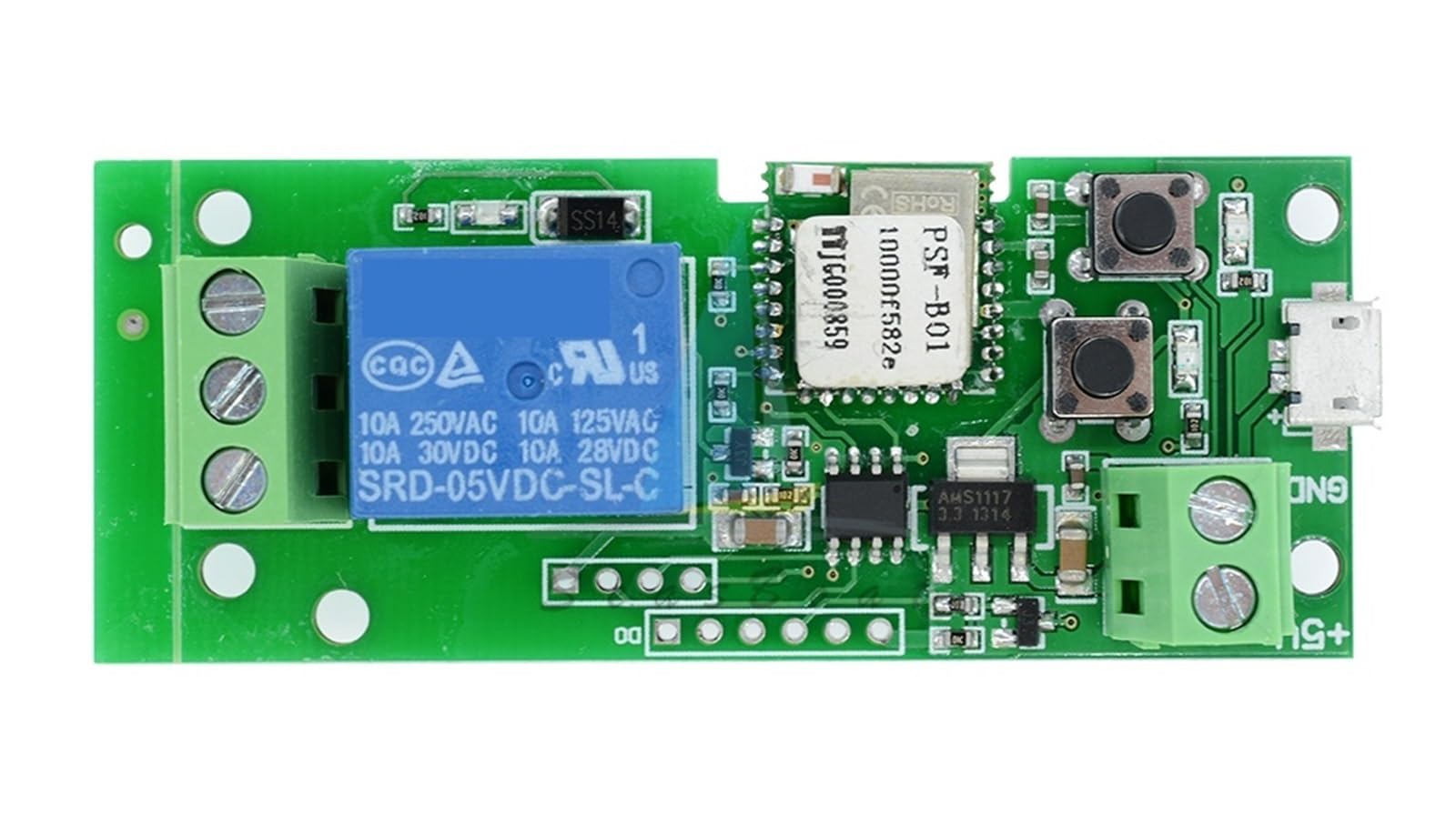 Maison intelligente : module de relais WiFi 5V pour contrôler vos boutons poussoirs