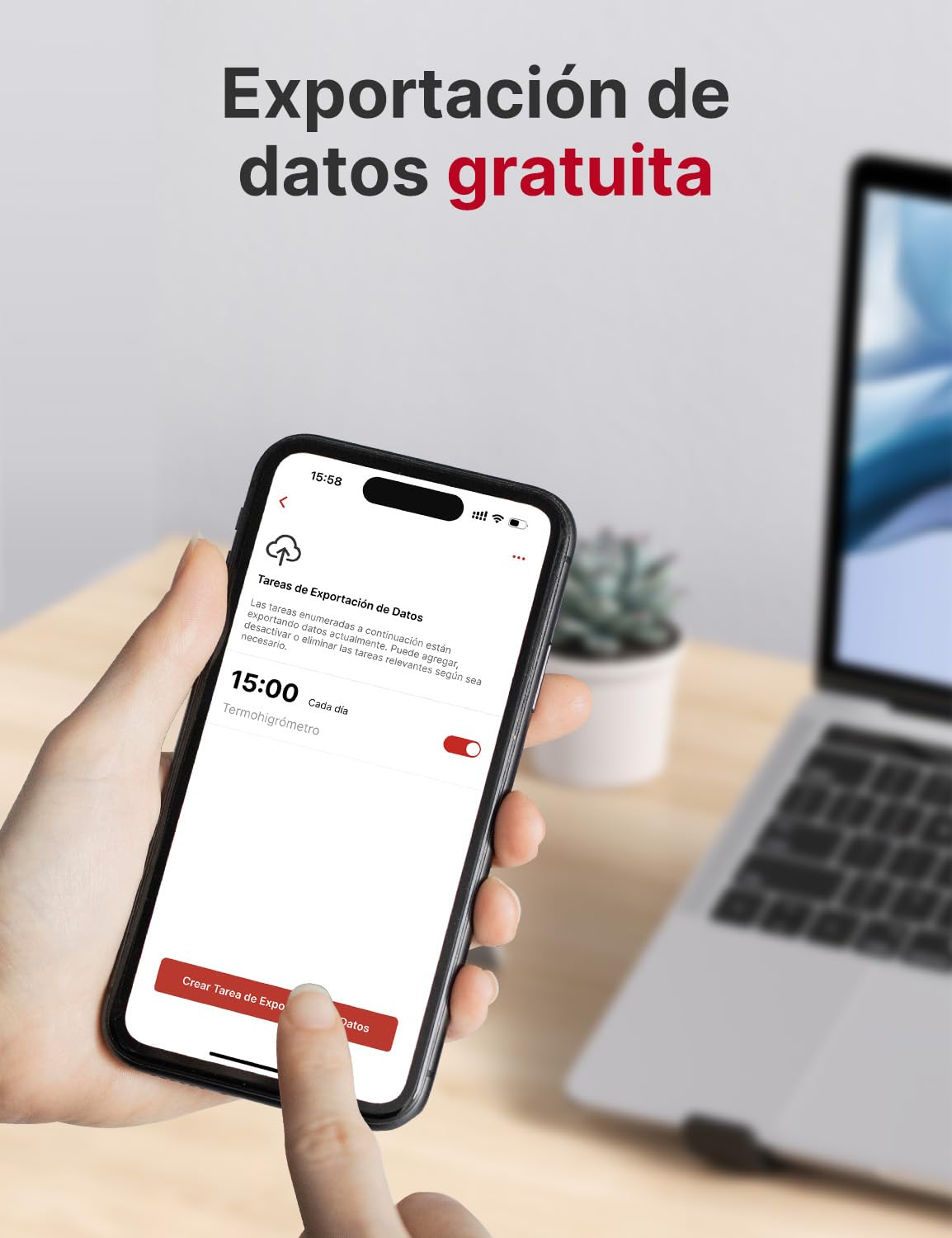 X-Sense termómetro higrómetro inalámbrico para interiores, control de temperatura y humedad vía app, la app requiere estación base SBS50, exportación de datos, 1 sensor STH51