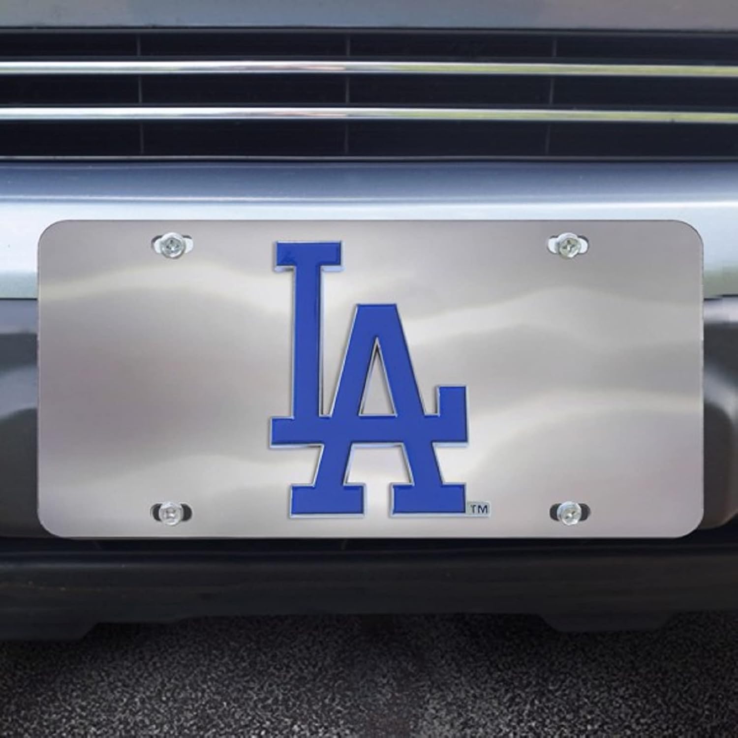 Los Angeles Dodgers Chrome License Plate Tag Premium Die Cast Solid Metal Baseball