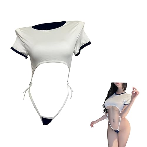 NSKRKOW Combinaison de cosplay lapin pour femme avec bikini creux ajusté Lingerie japonaise DVA