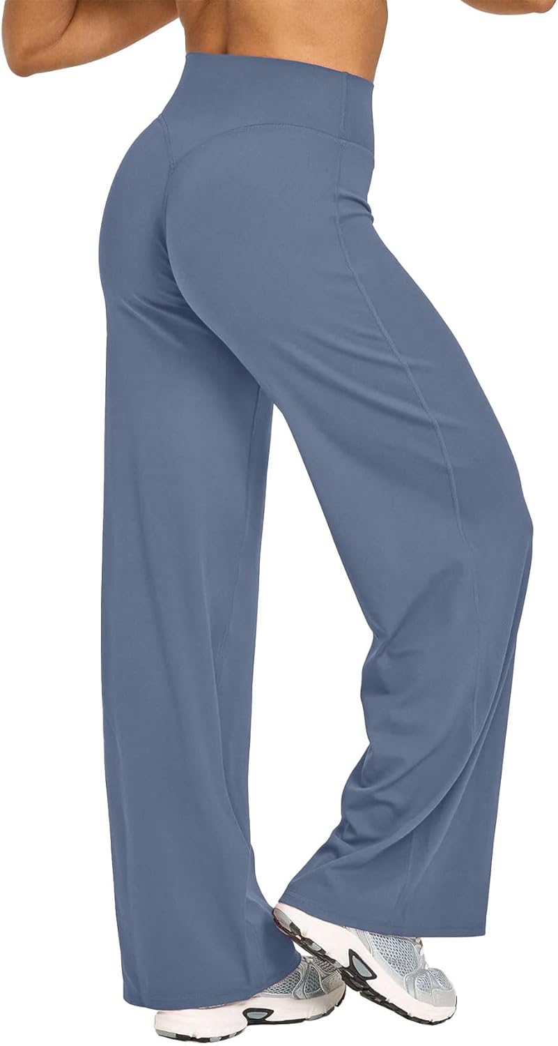 Women’s Softmotion Straight Leg Bottoms Yoga Pants – High Waisted Workout Trousers for Training, Running & Lounge