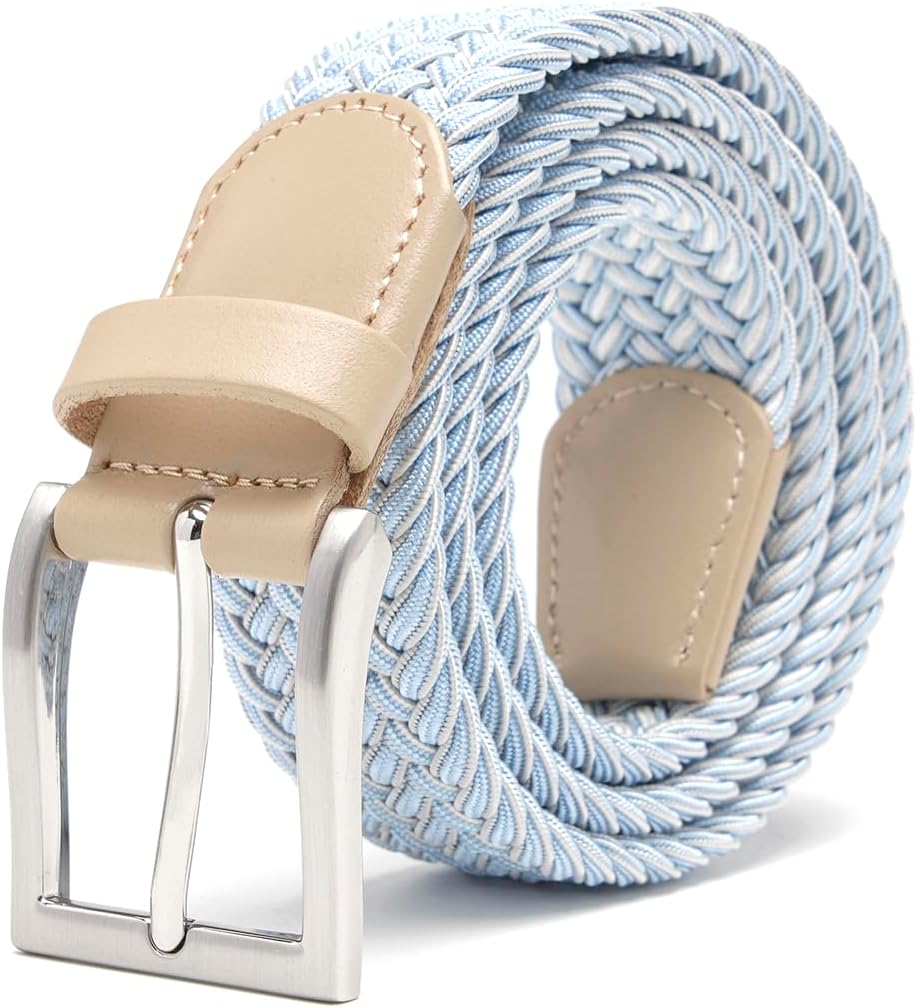 Fabio Valenti Men's Stretch Belt,Woven Braided Web Belt 1 3/8 for Golf Casual Pants Shirts Jeans