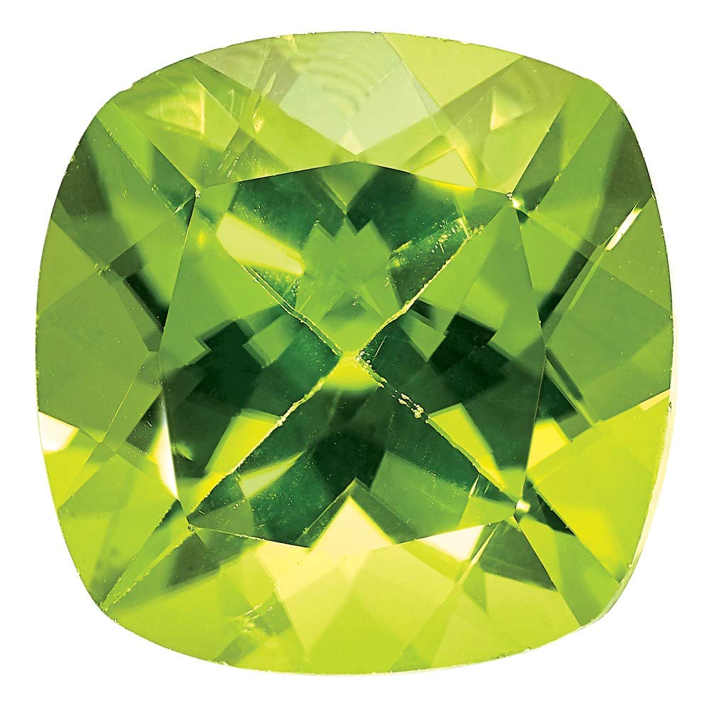 Peridot Green August Gemstone, 9MM Square CUSH,