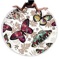 Chickwin Serviette De Plage Ronde Anti Sable Femme, Imprimé