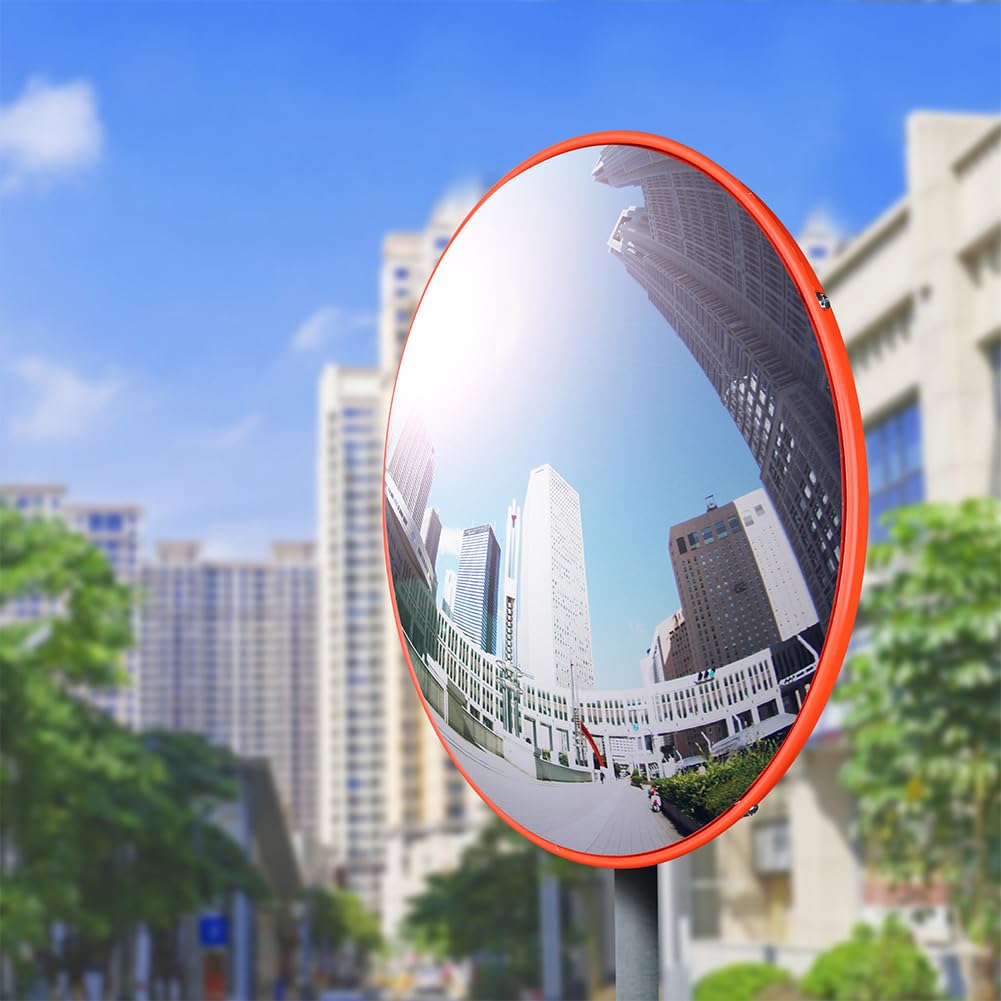 Mirror De Entrada Convexa, Espejo De Punto Ciego Ajustable, Espejo De Seguridad del Tráfico, Espejo De Seguridad Interior Y Exterior, Espejo De Seguridad Parabólico para El Camino,60cm