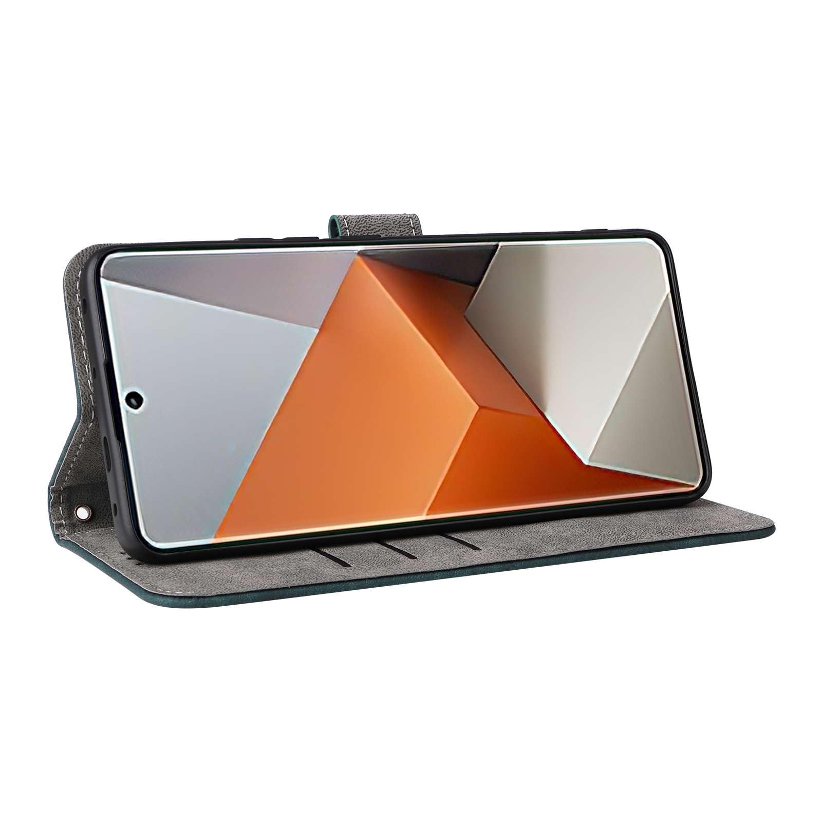 Qichenlu Custodia In Vera Pelle Con RFID Per Xiaomi Redmi Note 13 Pro Plus 5G – Portafoglio Con Supporto E Magnete, Nero - 3