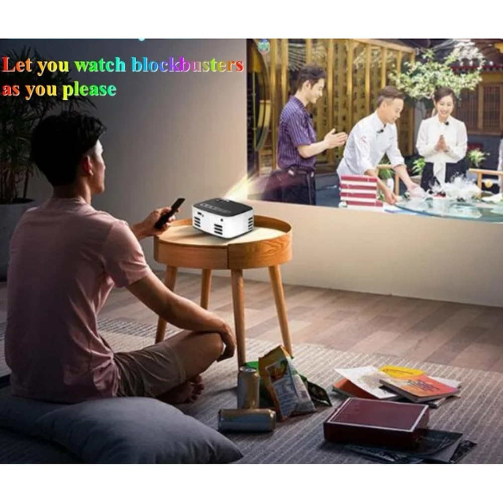 Proyector LED 1080P VersióN en la Misma Pantalla TeléFono MóVil InaláMbrico Mini Proyector Cine en Casa Reproductor de VíDeo Enchufe UE-B