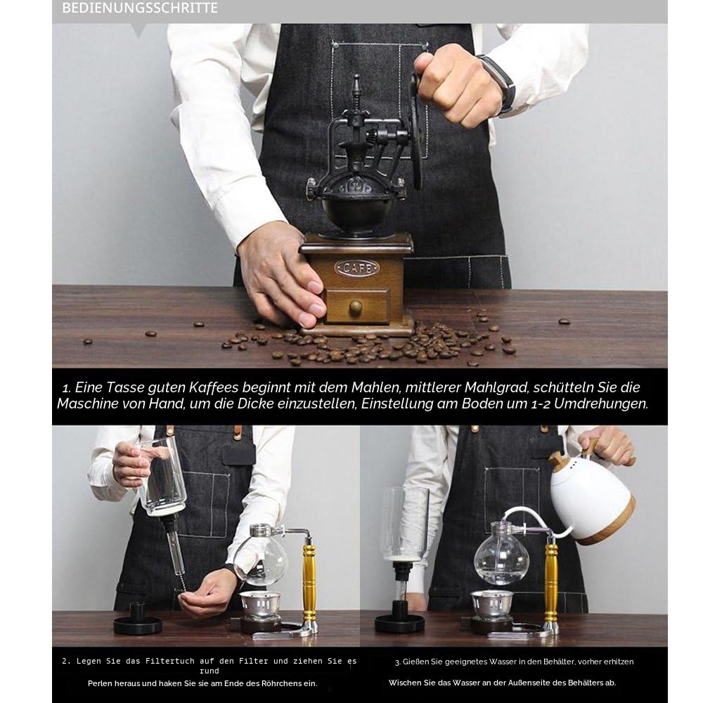 Siphon Kaffeemaschine Japanischer Stil Vakuum Glas Siphon Topf Perkolatoren 1-3 Tassen Siphon Kaffeemaschine