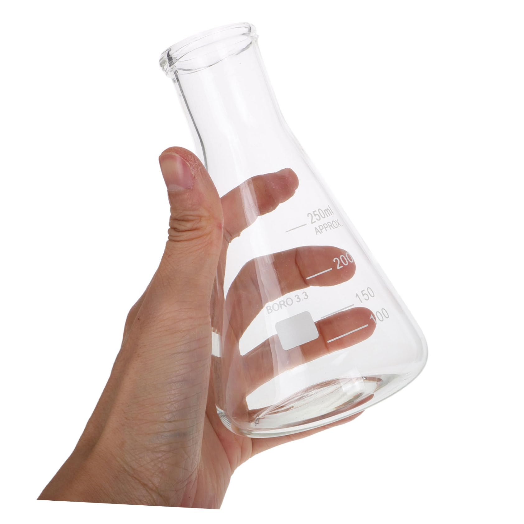 TOPBATHY Set 5 Beute Erlenmeyer in Vetro Borosilicato Resistente al Calore, Capacità 50 Ml-1, Palloni Conici Stabili per Applicazioni Chimiche e Laboratorio Scientifico
