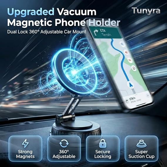 MagSafe Car Mount, 3500gf Magnetic Vacuum Phone Holder