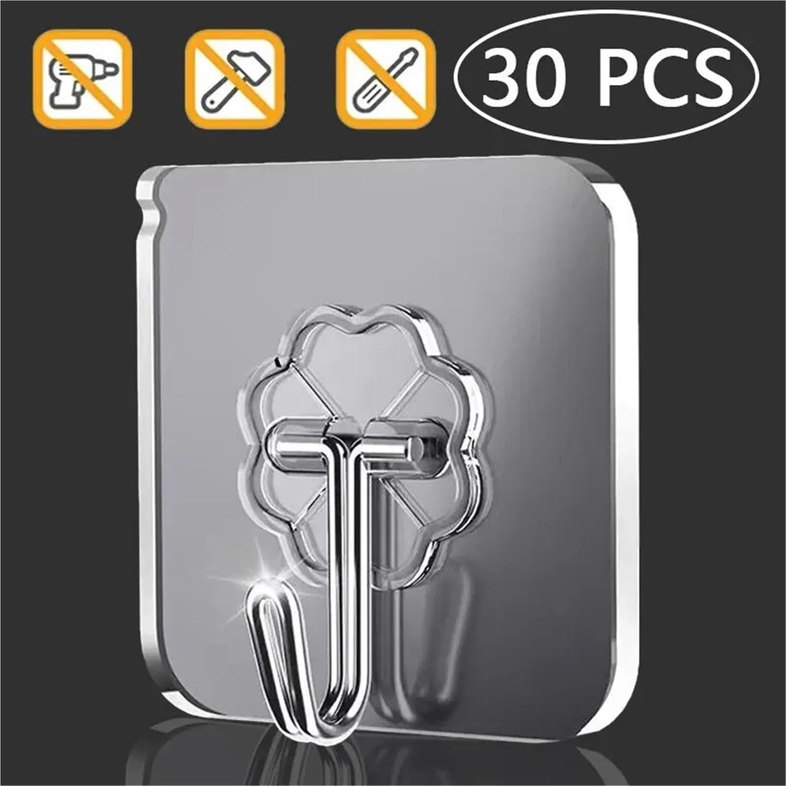 RJWKFOCF Mdingbao-Hoos Transparent Strong Self Adhesive Door Wall Hangers Hooks Suction Heavy Load Rack Cup Sucker for Kitchen Bathroom, 30Pcs, Strong Adhesive Wall Hooks