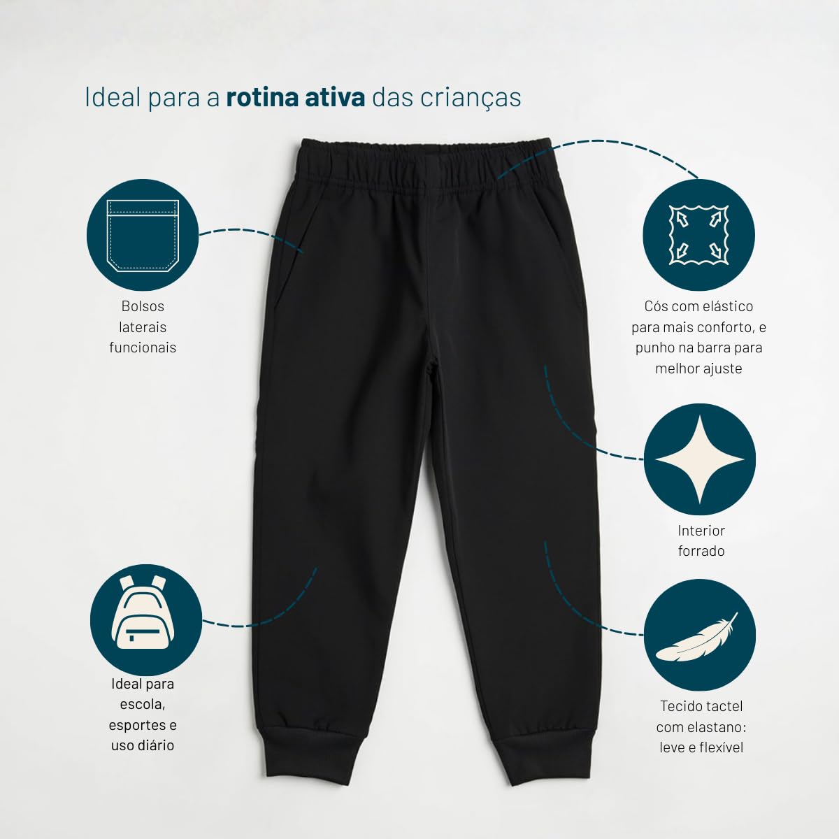 Calça Infantil Menino Tactel Escolar com Punho em promoção! Veja a oferta e mais achadinhos de Meninos 4 Hoje é o melhor dia para comprar Calça Infantil Menino Tactel Escolar com Punho com aquele preço maroto! Promoção! Aproveite a oferta! 4