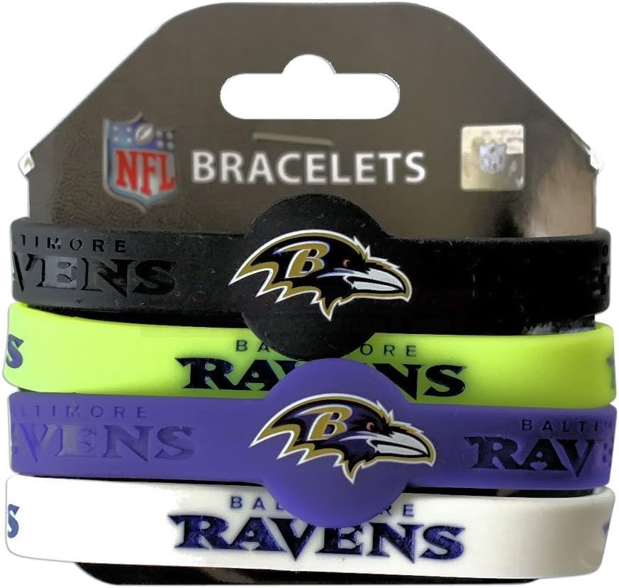 NFL Silicone Bracelets, 4-Pack