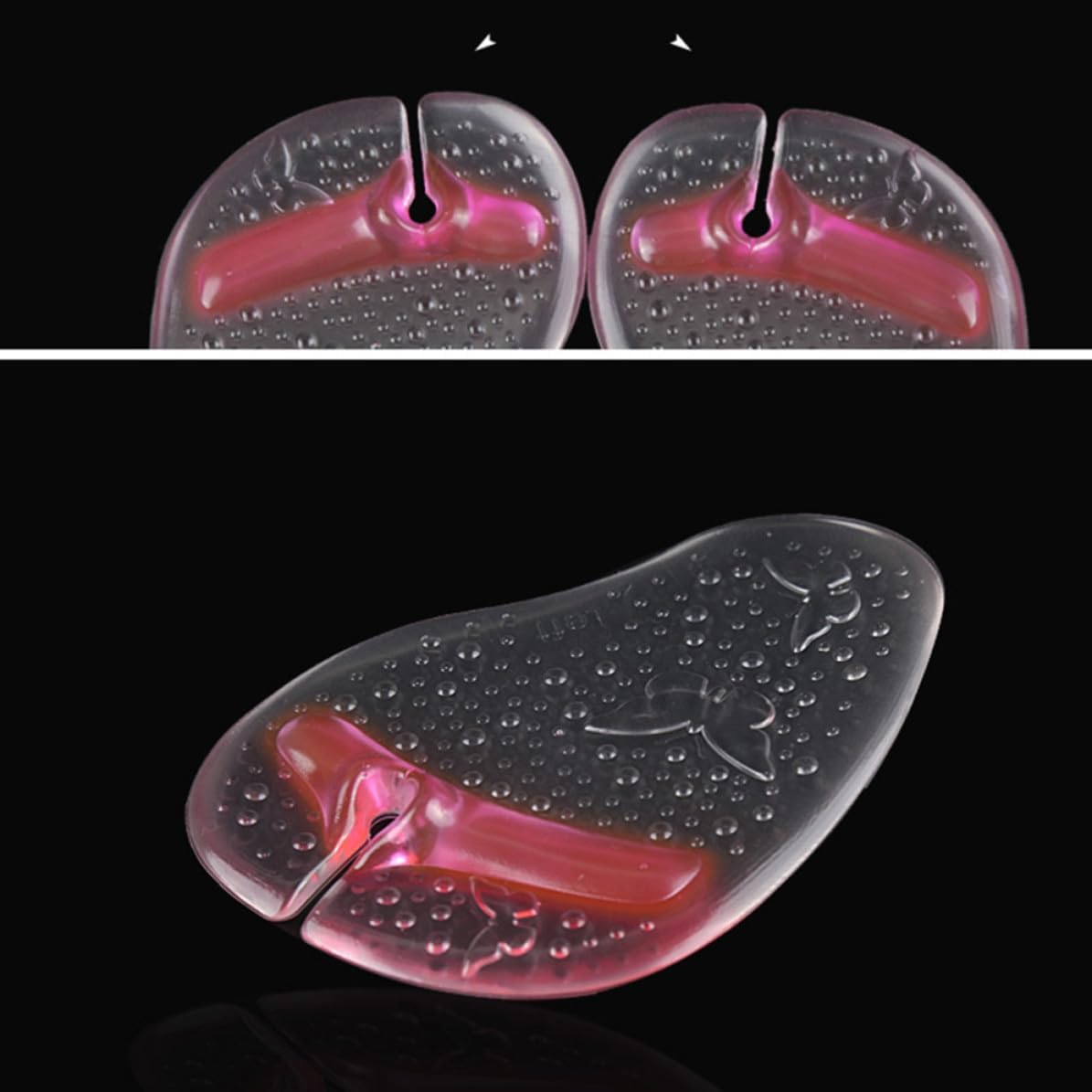Gel Forefoot Pads Butterfly Pattern, Pink Pair for Shoes