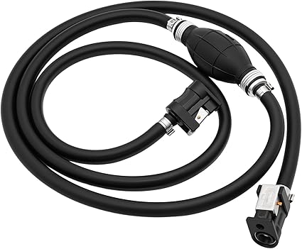 Fuel Line Assembly 5/16" 8mm Fuel Gas Line Hose for Marine Outboard Boat Motor RVs Fuel Assembly ith Primer Bulb Steel Hose Clamps with Primer Bulb Steel Hose Clamps 6FT fuel line