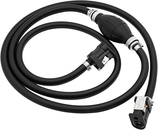 Fuel Line Assembly 5/16" 8mm Fuel Gas Line Hose for Marine Outboard Boat Motor RVs Fuel Assembly ith Primer Bulb Steel Hose Clamps with Primer Bulb Steel Hose Clamps 6FT fuel line
